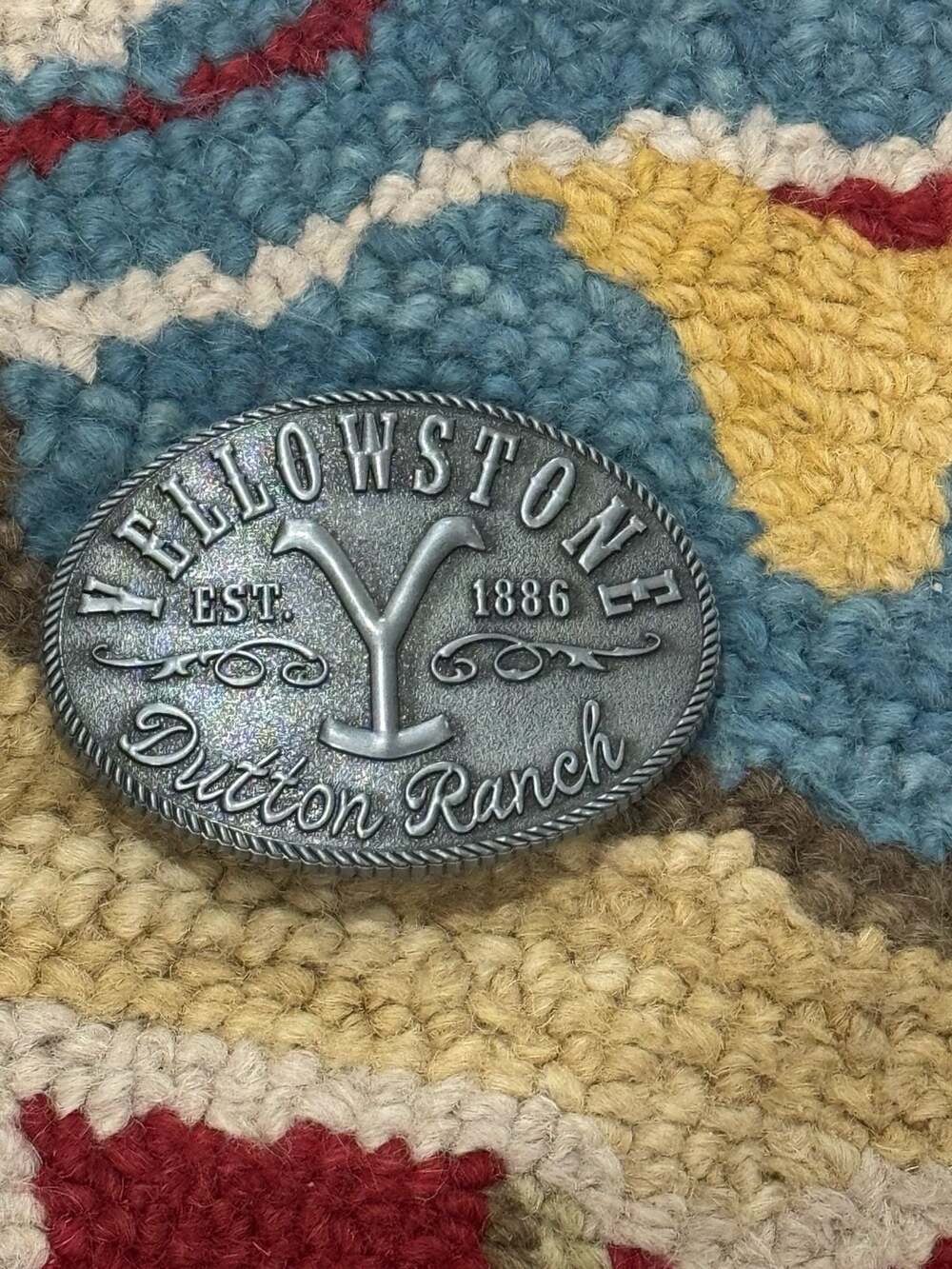 Yellowstone Dutton Ranch Y Logo Oval Belt Buckle